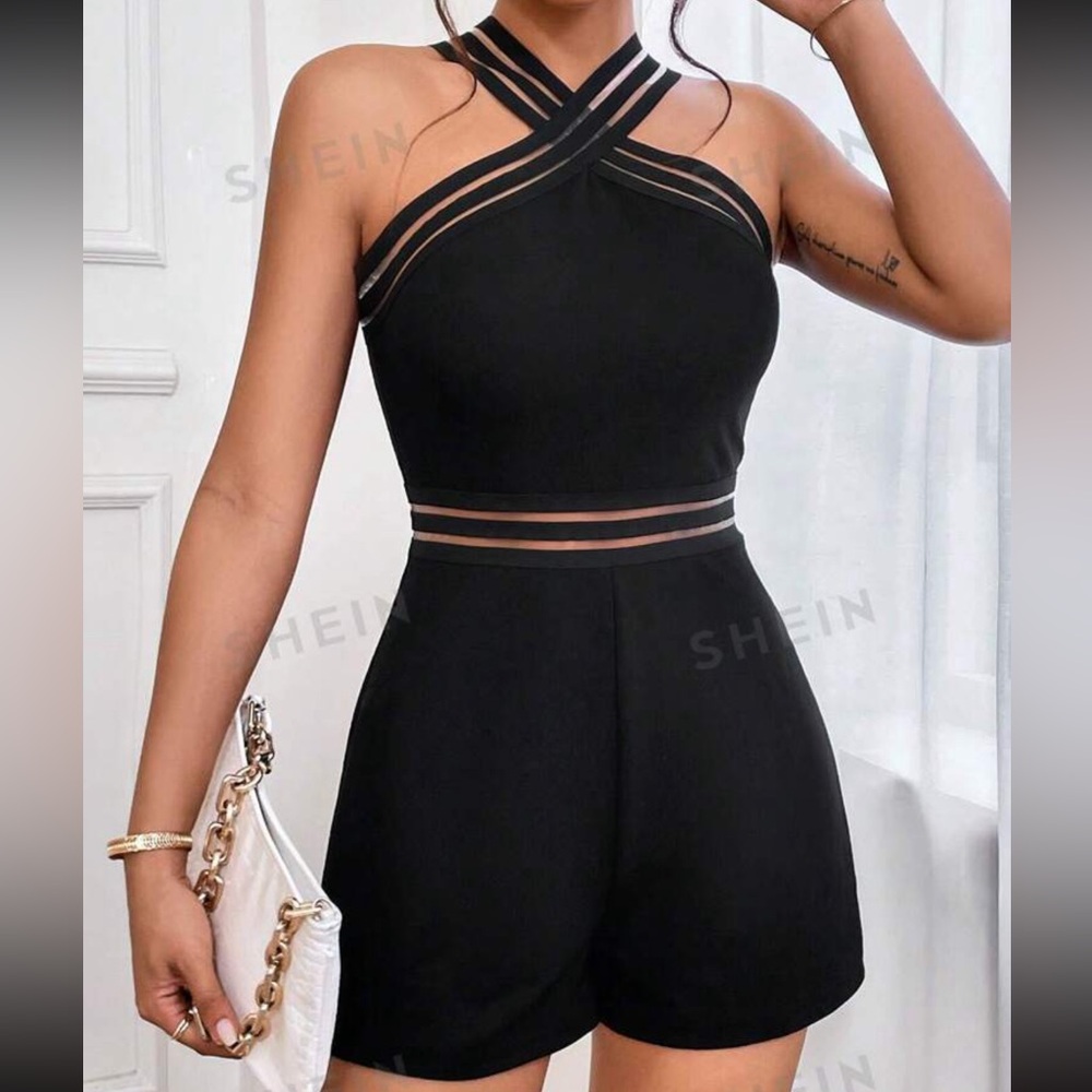 Halter neck romper